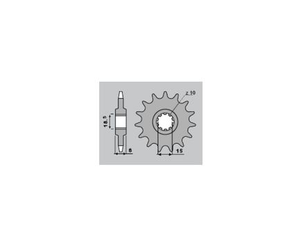 Pignon de sortie de boite PBR acier standard 599 - 415 Ref : PBR01477A / 1125392001 APRILIA 50 RS 50 - 1993 - 1994