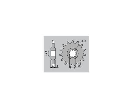 Pignon de sortie de boite PBR acier standard 599 - 415 Ref : PBR01478A / 1125392002 APRILIA 50 RS 50 - 1993 - 1994
