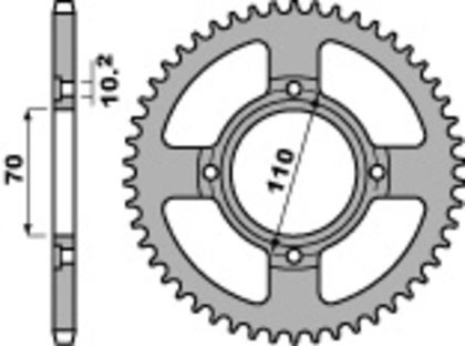 PBR standard steel - 520 44 teeth Sprocket