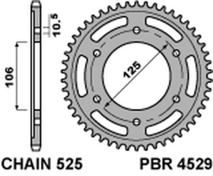 PBR Standardaluminium - 525 42 Zähne Getriebe