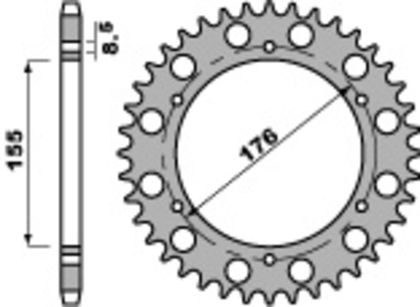 PBR standard steel - 530 44 teeth Sprocket