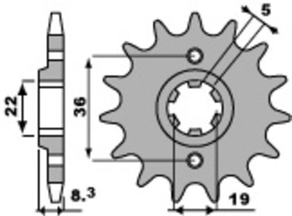 Framdrev PBR standard stål - 520 12 tänder