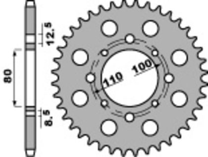 Framdrev PBR standard stål - 520 12 tänder