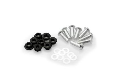 Puig In geanodiseerd aluminium Zilveren Bubbles BLISTER 6 SCHROEVEN M5 MOEREN Kofferboutset Universeel