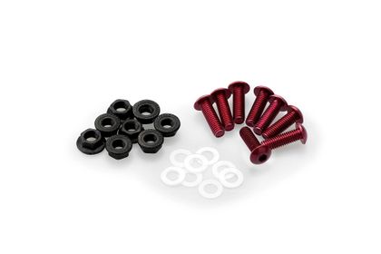 Puig In Geanodiseerd Aluminium Rode Bubbles BLISTER 6 SCHROEVEN M5 MOEREN Kofferboutset Universeel