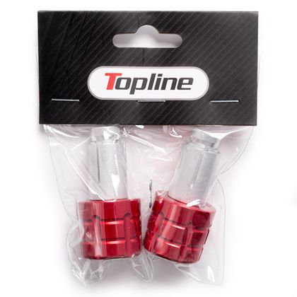 Embouts de guidon TopLine Alu 13 - 17MM Rouge Universel Ref : TOP00030A / TOPEMB04