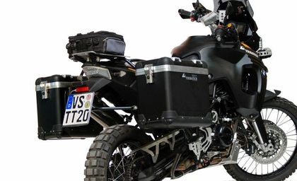 Touratech ZEGA Pro 31/38 - Inclusieve zwarte steun - Alu Zijkoffer