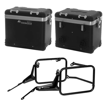 Valise Touratech Kit complet ZEGA Pro 45/45 - Support noir inclus - Anodisé noir