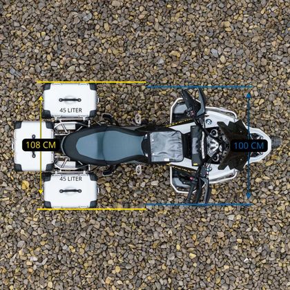 Touratech Komplettset ZEGA Pro 45/45 - Schwarze Halterung inklusive - Aluminium Seitenkoffer