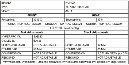 Touratech Progressive - Hyperpro - Black Fork springs