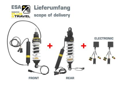 Kit suspension Touratech ESA - Plug & Travel avec abaissement -25 mm - Blanc