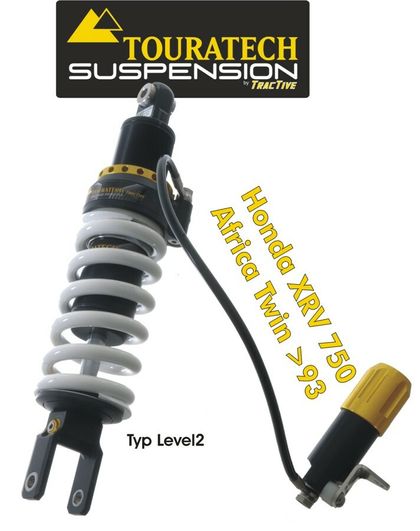 Touratech Level 2 - White Shock absorber Ref : TRT00430A / 01-058-0012-0 HONDA 750 XRV 750 AFRICA TWIN (RD07) - 1993 - 2000