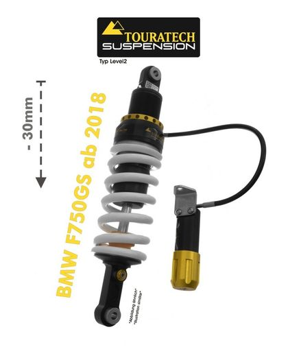 Touratech Level 2 (-30 mm) - White Shock absorber Ref : TRT00457A / 01-082-5861-0