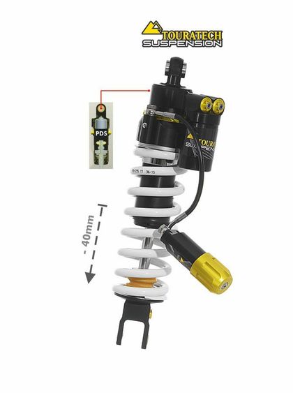 Touratech EXTREME (-40 mm) - White Shock absorber Ref : TRT00592A / 01-403-5878-0