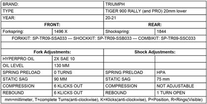 Touratech Progressive (-20mm) - Black Fork springs