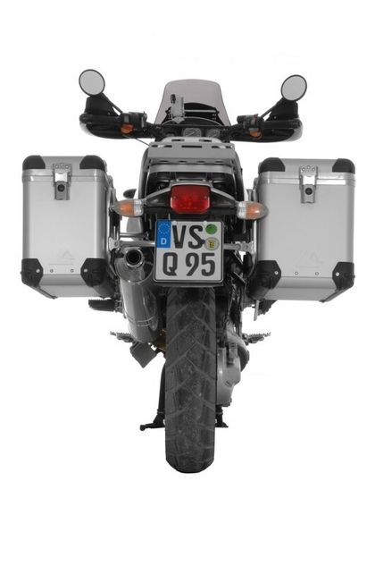 Valise Touratech ZEGA Pro 38/45 - Support noir inclus - Anodisé gris