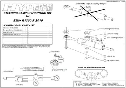 Touratech CSC with mounting kit - Black Steering damper