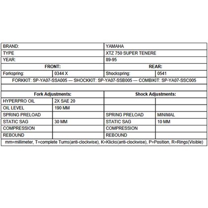 Touratech Progressive - Black Fork springs