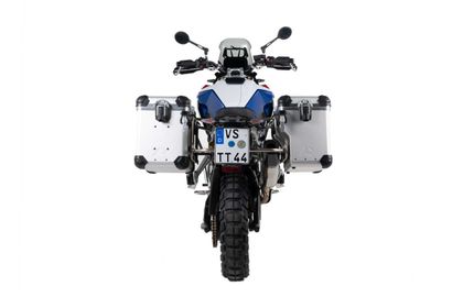 Valise Touratech ZEGA Evo X Avec déport 45/45 - Support gris inclus - Anodisé gris Ref : TRT01615A / 01-083-6826-0 BMW 900 F 900 GS - 2024 - 2026