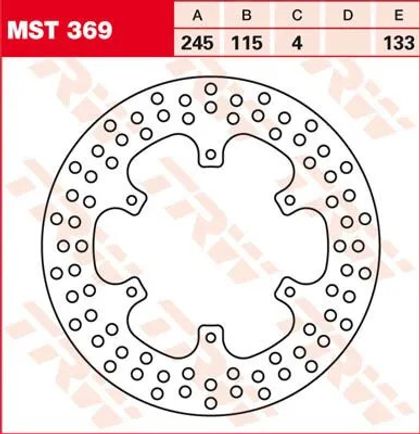 Trw 17110592 Round brake disc Ref : TRW00359A / 17110592 YAMAHA 750 XTZ 750 SUPERTENERE - 1989 - 1997