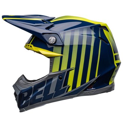 Casco da cross Bell MOTO-9S FLEX SPRINT MATTE GLOSS DARK BLUE/HI-VIZ YELLOW 2022 - Blu / Giallo