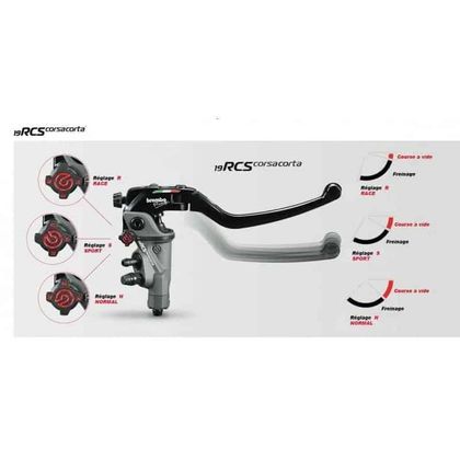 Maître cylindre de frein Brembo Racing 17RCS CORSA CORTA