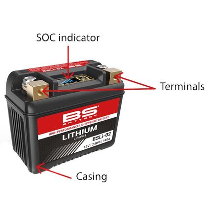 Batería BS Battery Ion de litio BSLi-08 (YTX14L-BS/YB16CL-B/YB16L-B/YB18L-A)