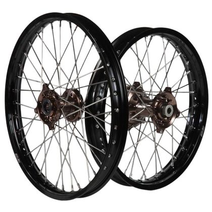 Roue Bud Racing avant+arrière V5 - Marron / Noir