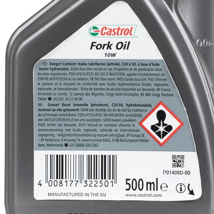 Aceite de horquilla Castrol FORK OIL 10 W 500 ML universal