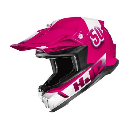 Prilba na motocross HJC Y50 - DASH - Ružová / Biely