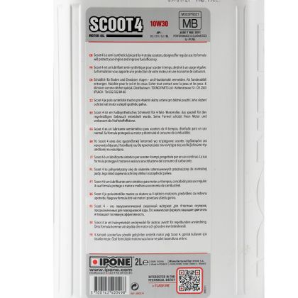 Aceite de motor Ipone SCOOT 4 - 10W30 - 2 LITRES universal