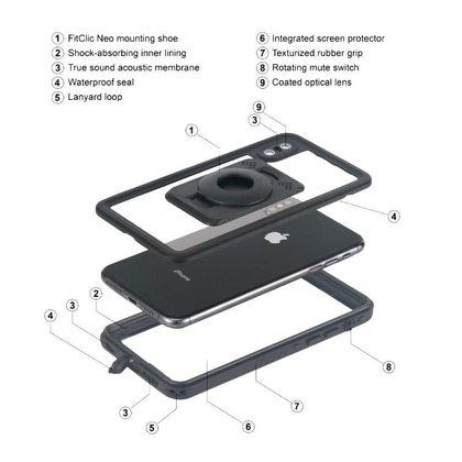 Coque de protection Tigra Sport Fitclic Neo étanche pour  iPhone X/XS