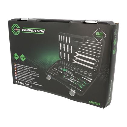 Douille Competition by KS Coffret avec accessoires 1/4"+3/8", 91 pcs Universel