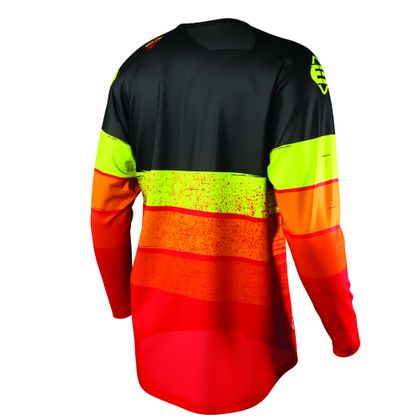 Camiseta de motocross Shot by Freegun DEVO STRIPE - RED NEON YELLOW 2021 - Rojo / Amarillo