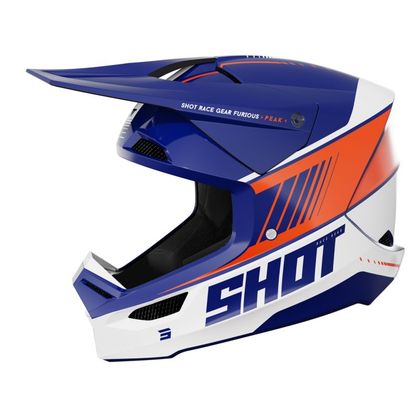 Casco de motocross Shot FURIOUS KID  - PEAK - Azul / Naranja Ref : SO2461-C1984 