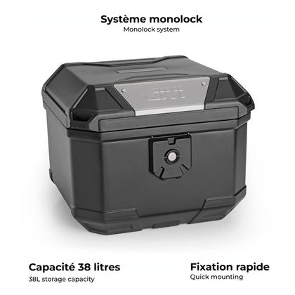 Givi B38N MONOLOCK aluminium 38LT Universal Top case - Black