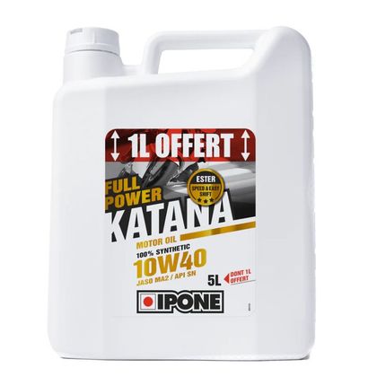 Aceite de motor Ipone FULL POWER KATANA - 10W40 100&nbsp;% sintético - 4 litros + 1 litro gratis universal Ref : IP0173 / 800470 