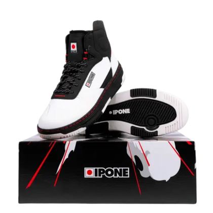 Baskets Moto Ipone KT01-S - Noir / Blanc