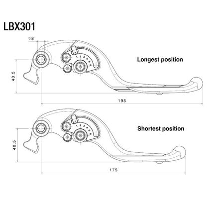 Levier de frein Rizoma Adjustable plus - Noir