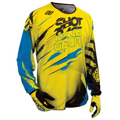 Camiseta de motocross Shot DEVO CAPTURE JERSEY AMARILLO AZUL  2016