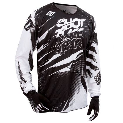 Camiseta de motocross Shot DEVO CAPTURE JERSEY NEGRO BLANCO 2016 