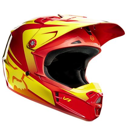 Casque cross Fox V1 YOUTH IMPERIAL  RED/YELLOW Ref : FX0422 