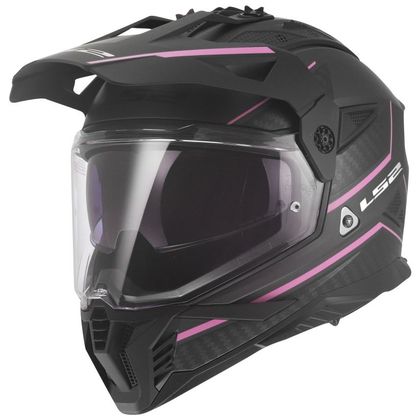 Casque intégral LS2 MX702 PIONEER II ATRON - Gris / Rose Ref : LS1454-CGRPK