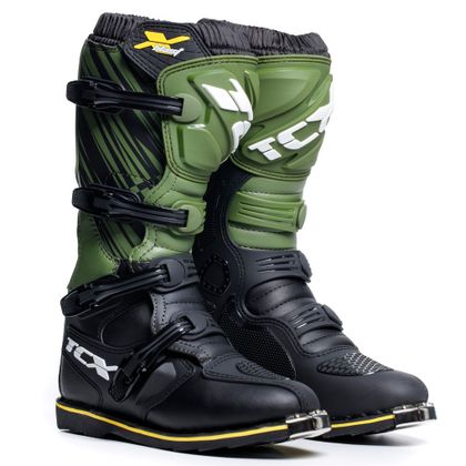 Botas de motocross TCX Boots X-BLAST - BLACK GREEN YELLOW 2023 - Negro / Verde Ref : OX0356 
