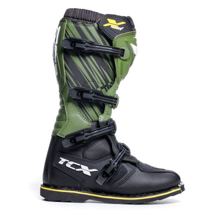Botas de motocross TCX Boots X-BLAST - BLACK GREEN YELLOW 2023 - Negro / Verde