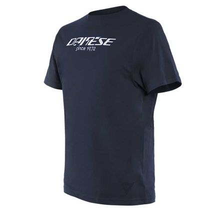 T-Shirt manches courtes Dainese PADDOCK LONG BLACK IRIS WHITE - Bleu / Blanc Ref : DN1767 