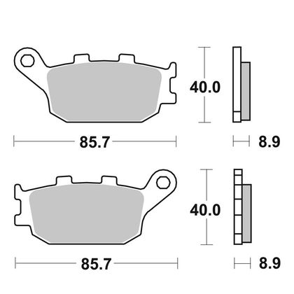 Pastiglie freni SBS 657HF Organique arrière (Spécial ABS selon modèle) Ref : 657HF / 657000 