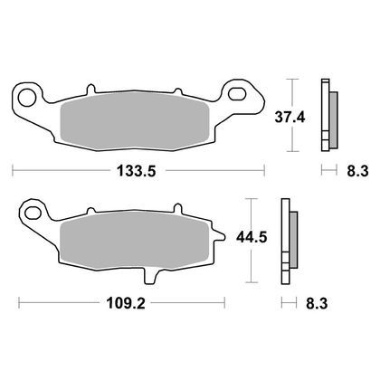 Plaquettes de freins SBS 705HF Organique avant/avant gauche (selon modèle) Ref : 705HF / 705000 