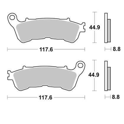 Plaquettes de freins SBS 828HS Sinter Métal Fritté avant/arrière (Spécial ABS selon modèle) Ref : 828HS / 828070 