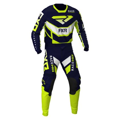 Camiseta de motocross FXR PODIUM NAVY/HI VIS/WHITE 2021 - Azul / Amarillo